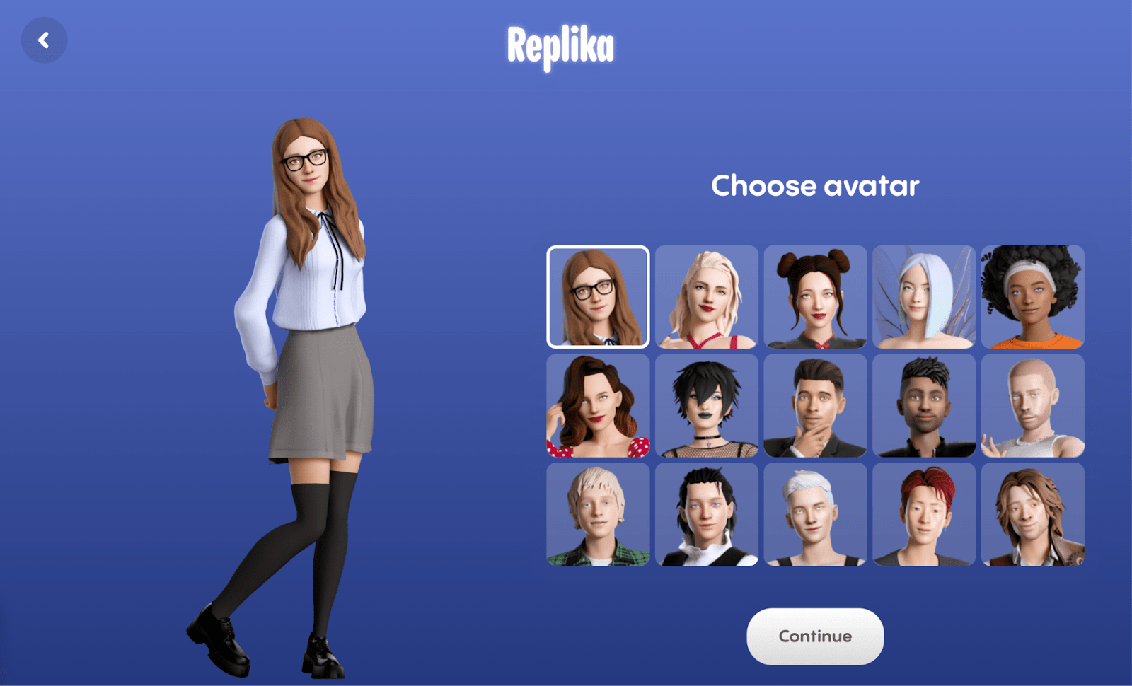 Окно голосового вызова в Replika с анимированной аватаркой