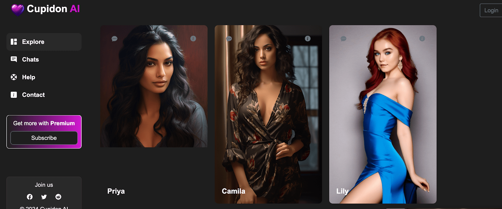 интерфейс сайта знакомств