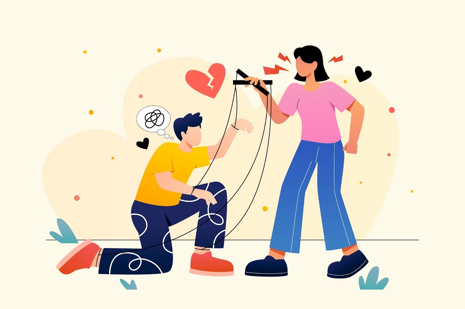 Пара на качелях — визуальная метафора нестабильных чувств