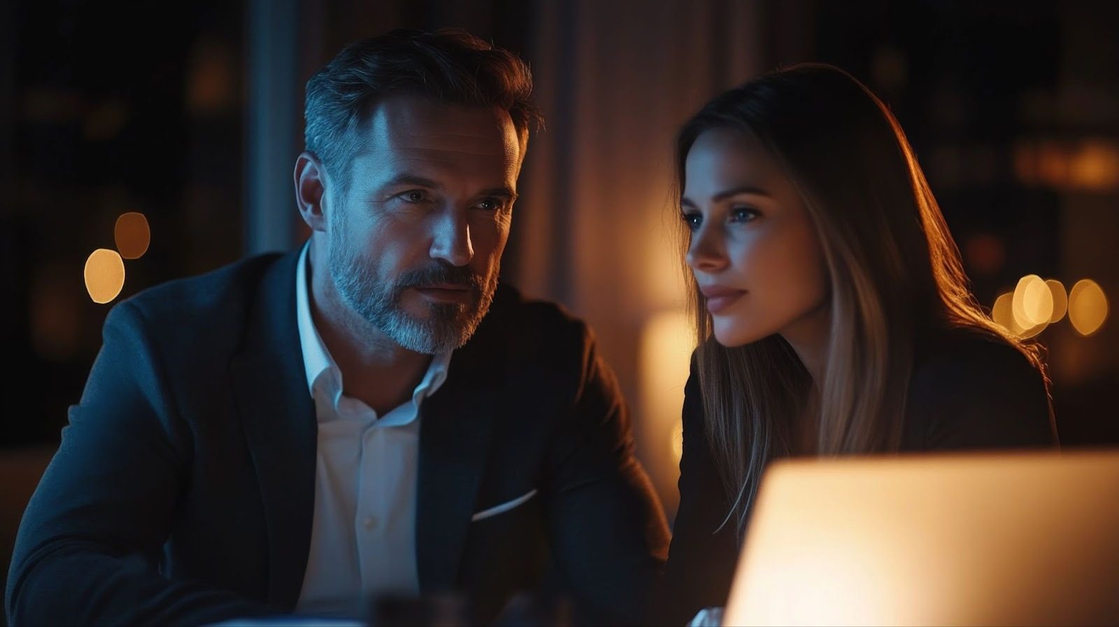 Девушка делится секретами с другим мужчиной