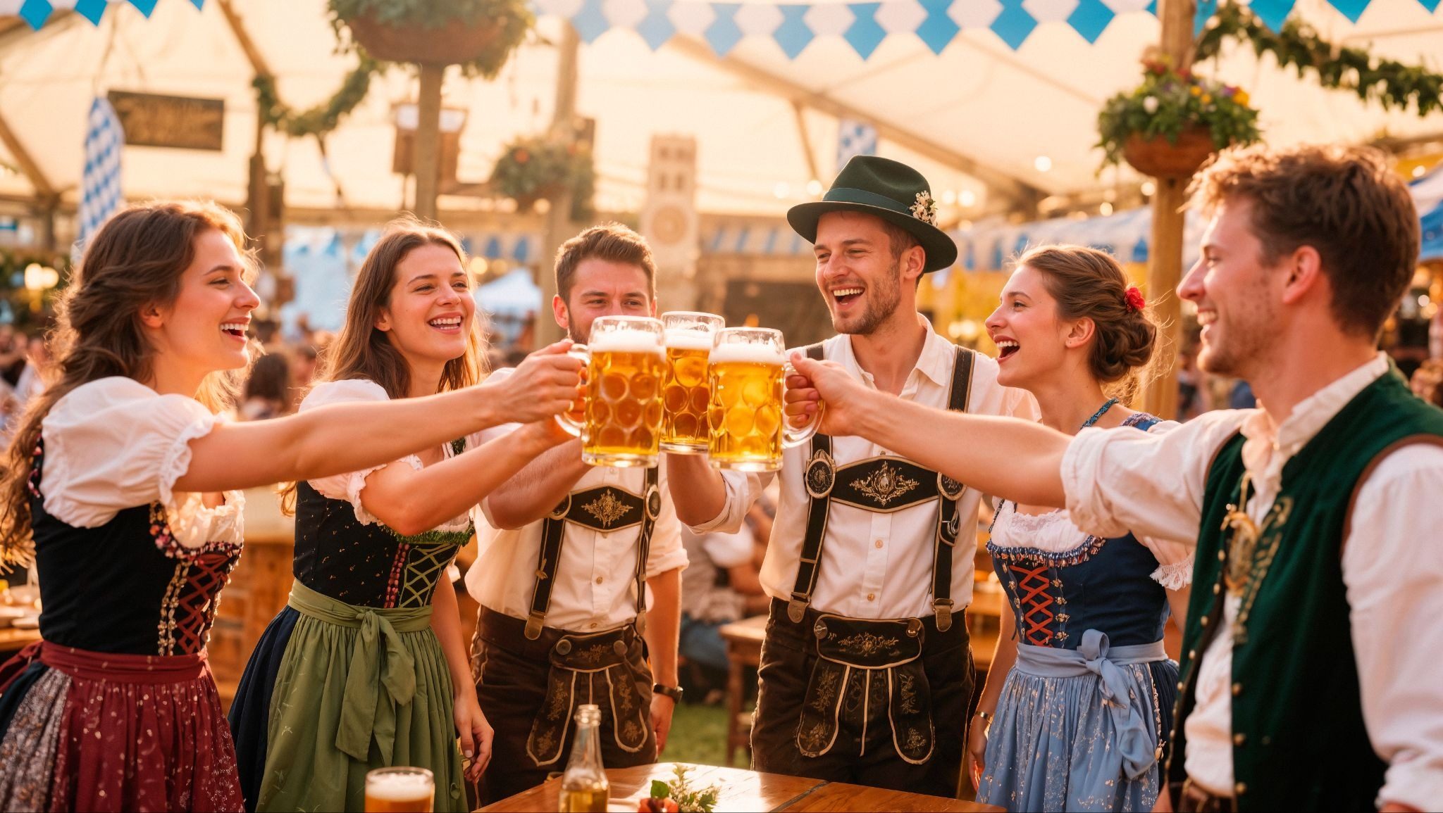 Иностранец и немка общаются на фестивале в Германии